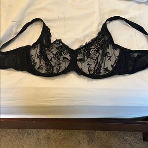 Soma Sensuous Black Lace Unlined Bra 42D
